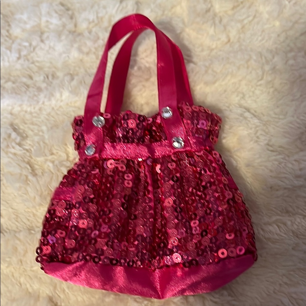 Build A Bear Elegant Pink Sequin Purse